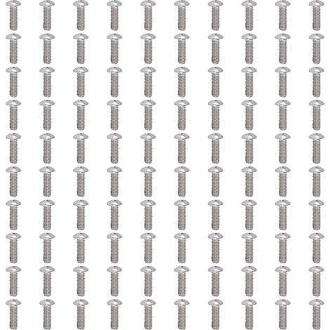 100 Vis M4 à tête cylindrique creuse, en acier galvanisé, lot de fixation pour machines de précision industrielles 2802-0004-0012 (1/5)