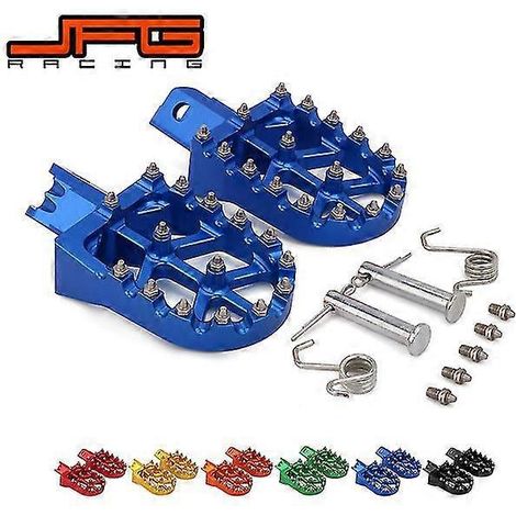 Universal-CNC-Fußrasten in verschiedenen Farben für Honda CRF XR 50 70 110 M2R SDG DHZ SSR Kayo Pit Bike – Blau (1/5)