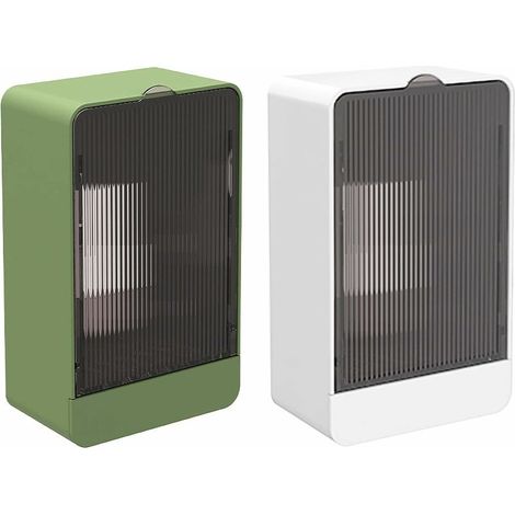 2pcs Dustproof Drainage Soap Rack Wall Mounted Soap Rack (White, Green) (1/5)