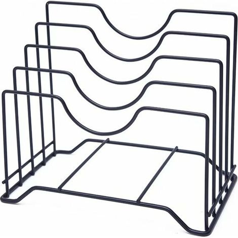 Support de rangement multicouche pour planche à découper et couvercle, support de couvercle multifonction de table de cuisine, support de couvercle, noir (1/5)