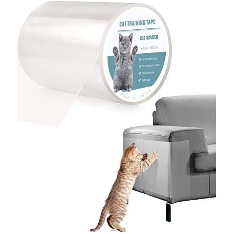 SABIR 1pcs Protection Canape Chat Anti Griffe Sticker Transparent Autocollant Rouleau de Protection Invisible Protege de Meubles Table (S:15x100cm) (1/3)