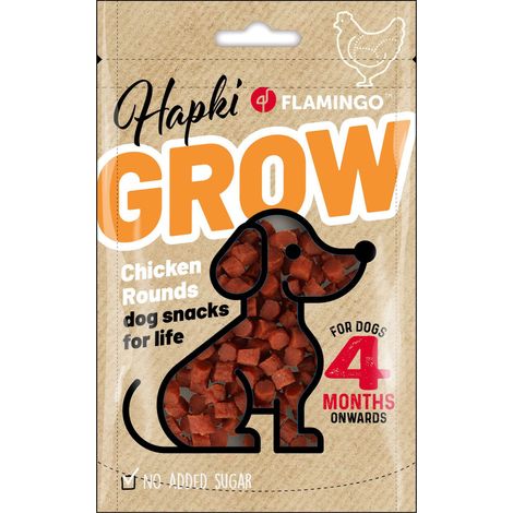 Friandises Hapki Grow petits blocs rond avec poulet pour chiot a partir de 4 mois - Flamingo (1/3)
