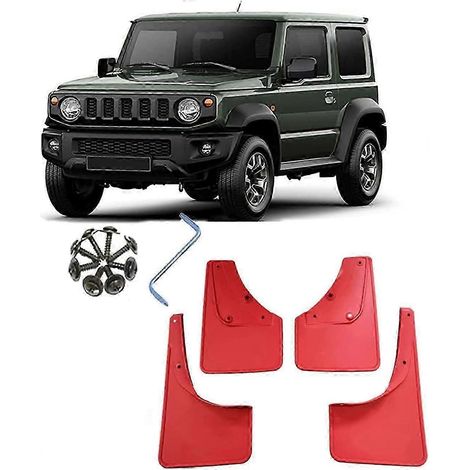 Lot de 4 bavettes de protection pour Suzuki Jimny JB64 JB74 (2019-2023), kit de bavettes avant et arrière sur mesure, protection intégrale, noir.