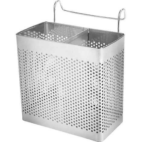 Porte-baguettes, seau à ustensiles de restaurant, égouttoir robuste, boîtes de rangement pour couverts (salle de bain, magasin, dortoir), fourchettes-Double L