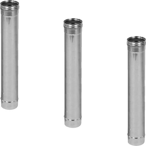 Lot de 3 TIG1000 Conduit simple paroi étanche polycombustible longueur 100 cm Ø180 (1/3)