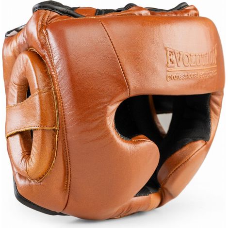 Retro Tan Evolution L OG-140 Boxhelm aus echtem Leder