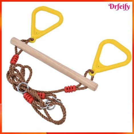 Trapèze - - Barre pivotante 45 cm - Supporte 200 kg - Plastique & Bois - Jaune (1/5)