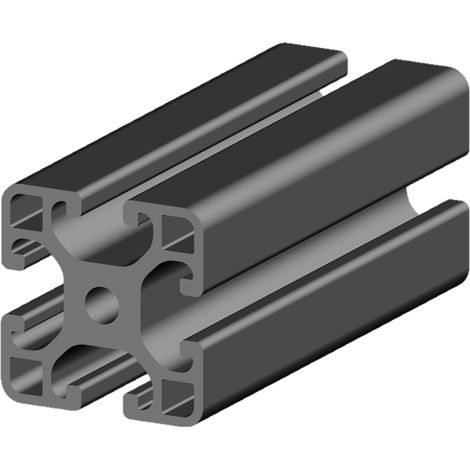 Rs Pro – Profilé aluminium 40 x 40 mm – Longueur 3000 mm – Finition noire – 4 rainures de 8 mm pour assemblage rapide - PRO 40 X