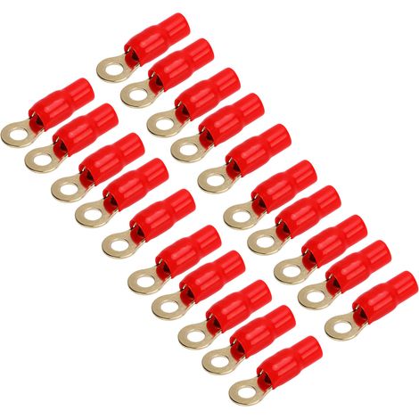 Lot de 20 cosses en cuivre de 8 mm, calibre 4, connecteurs de bornes compacts pour boîtes de distribution et véhicules marins (1/5)
