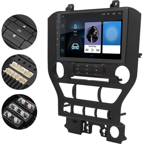 GPS Bluetooth 4.0 Auto 9 pouces Navigation Multifonction Caméra de Recul Compatible Ford Mustang 2016-2020 (1+16G) (1/5)
