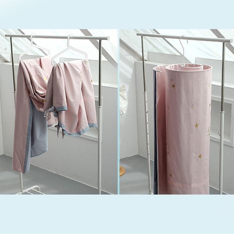 Porte-drap mural en acier inoxydable, gain de place pour grands draps, couettes et rideaux, blanc