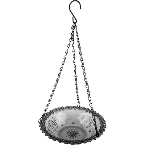 Fontaine solaire pour oiseaux en métal avec grand bassin 25 x 25 cm (gris) (1/5)