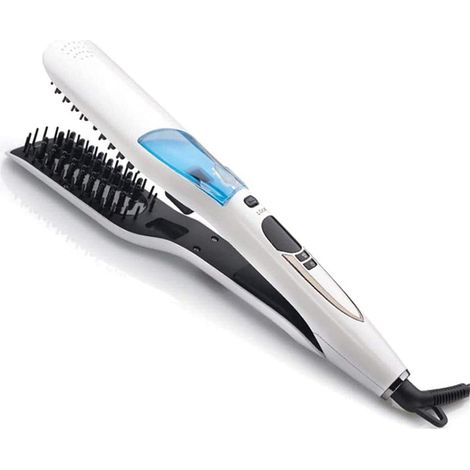 Lisseur vapeur professionnel à brosse, fer à lisser électrique céramique, peigne chauffant vapeur pour cheveux longs et courts