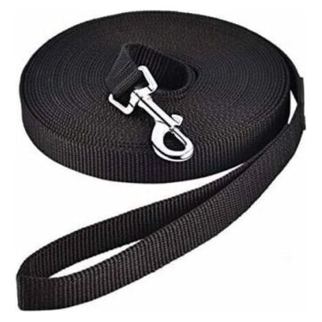 Dog Leash (10m, Black), Training Leash with Handle, Long Dog Leash, Hands-Free Nylon Loop for Small Large Dogs, Pets, Walking, Jogging (1/5)