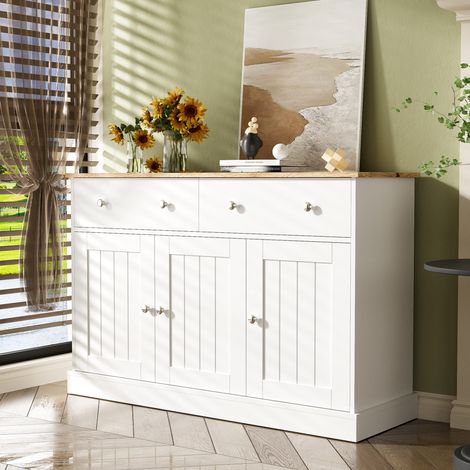 mobile contenitore 120 cm 3 porte 2 cassetti bianco OKMYHOME (1/5)