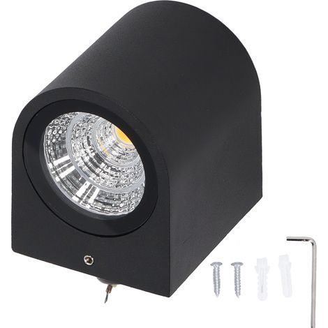 5W LED wall light, cylindrical aluminum housing, lighting lamp for hallway, porch, driveway, 85-265V, 3000K, warm (1/5)