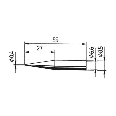 Ersa 842 UD Punta di saldatura Forma matita, prolungata Dimensione punta 0.4 mm Contenuto 1 pz.