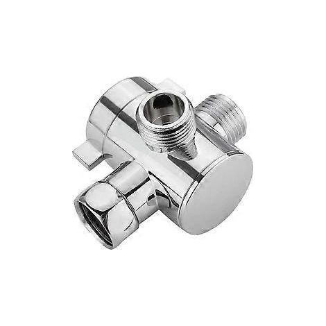 Robinet de douche à 3 voies avec inverseur, vanne d'inversion, système de salle de bain universel, pièce de rechange chromée. (1/5)