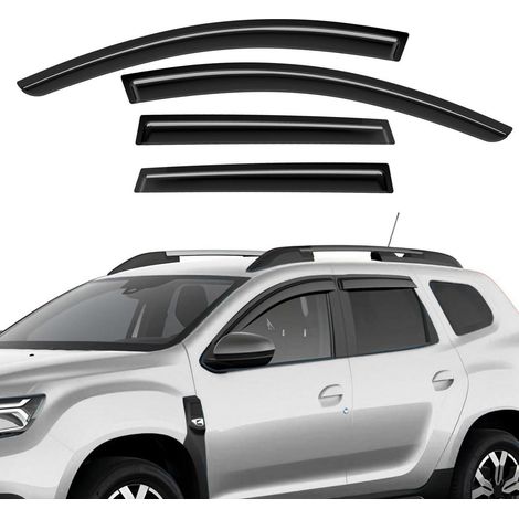 Windabweiser für Dacia Duster II (2018-2023), 4-teilig, Schwarz, selbstklebend (1/5)