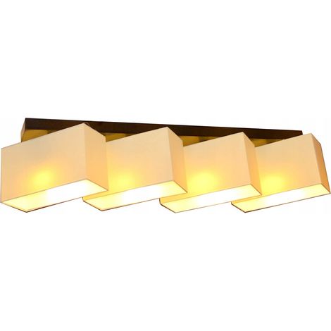 Lampada da soffitto in legno Milano B4DL color crema (1/5)