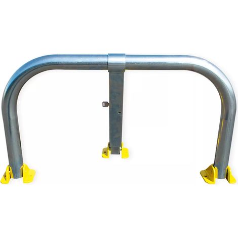 Arceau parking renforcé (50mm) galvanisé pieds jaunes - arceau anti-stationnement avec serrure intégrée (1/5)