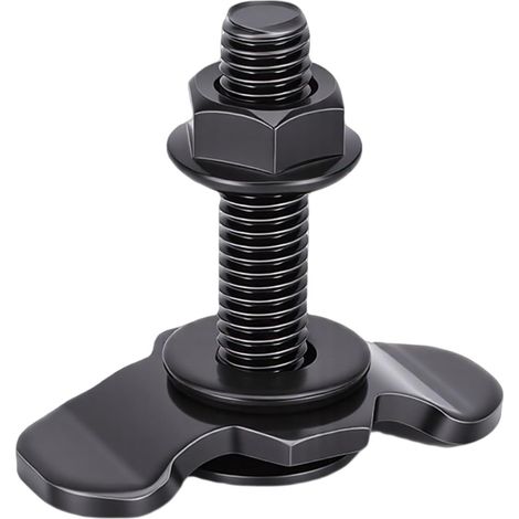 Pack M8x40 L Rail Double Threaded Lug Nut Fitting 6000lbs Tie Down for Truck Bed Trailer Cargo Pick-up RV ATV (Black) (1/5)