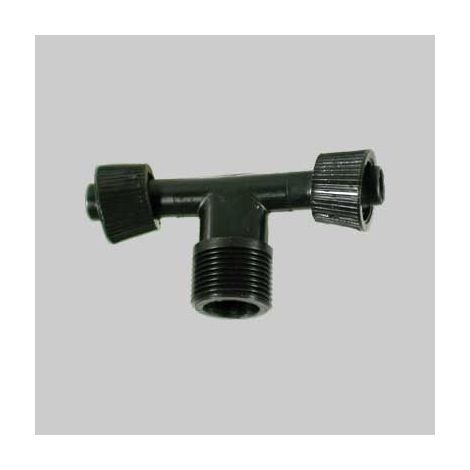 "TEE CON GHIERA CON FILETTO MASCHIO PER ALA GOCCIOLANTE Ø16 x 3/4"""" x Ø16"