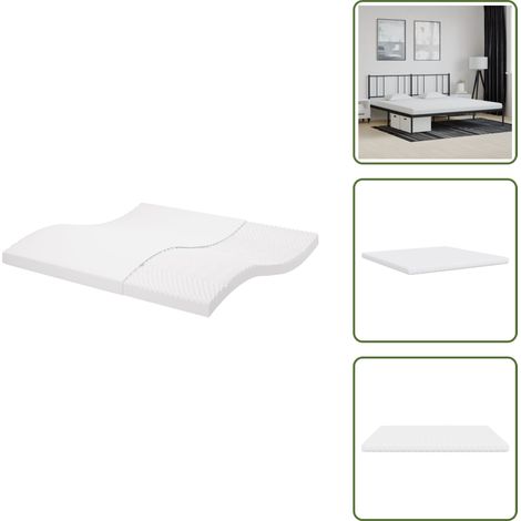 Matelas en mousse blanc 200x200 cm 7 zones dureté 20 ILD - Matelas Mousse - Matelas Blanc - Matelas Double - Matelas Confort - Matelas Zone Support (1/5)