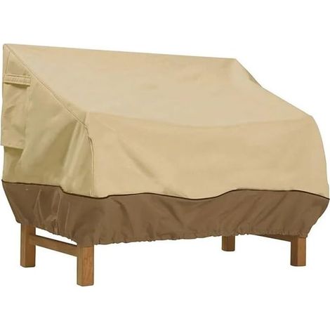 Housse De Jardin - Pour Canapé Extérieur - Imperméable Et Anti-Poussière - 147x83x79 Cm - Beige Et Café (1/5)