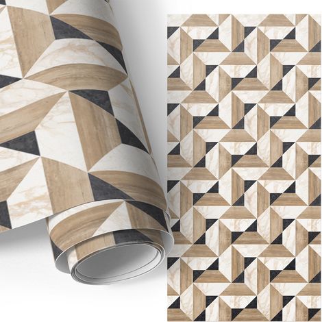 Klebefolie für Möbel - Möbelfolie - Selbstklebefolie - Küche folieren - Schrank folieren - Tischfolie - Holz mit Marmor 50x100 cm