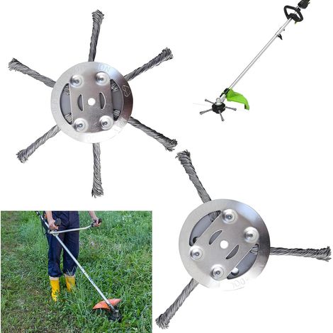 Set of 2 steel wire weeding brushes for brush cutters, brush cutter accessories, cordless weeding brush, power tool (1/5)