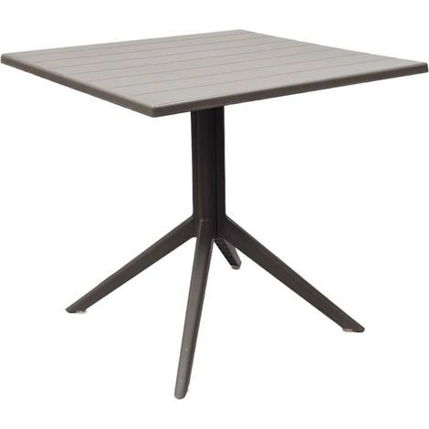 Tavolo Lipari in Polipropilene 80x80x74h Grigio da Esterno