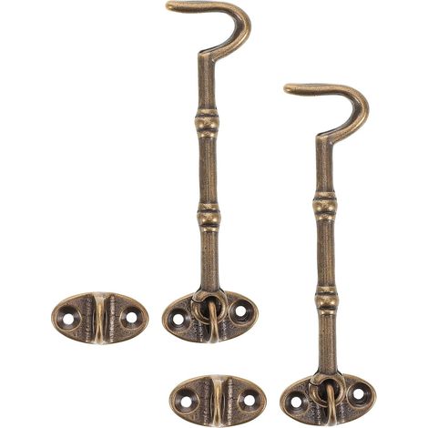 Lot de 2 Loquets à Crochet en Laiton 105 CM Verrous de Porte et Fenêtre Résistants au Vent Remplacement de Loquets de Portail Adaptés pour Chambre Salon et Porte de Grange