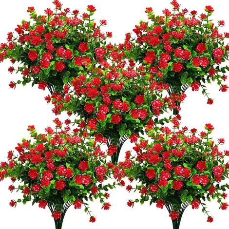 Bardusch-Bouquet d'eucalyptus rouge artificiel en plastique de 14,4 pouces (24 unités) (1/5)