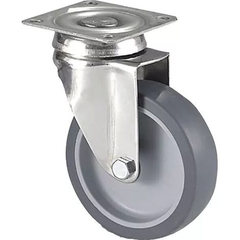 Roue grise inox J-325 Guitel Hervieu - Pivotante à platine - 63 - 60