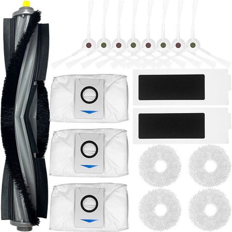 Ecovacs Deebot T20 Omni/T20e Omni Robot Vacuum Cleaner Accessories Kit, 4 Pairs White Side Brushes + 2 Filters + 1 Roller Brush + 4 Mops + 3 Dust Bags MUMU (1/4)