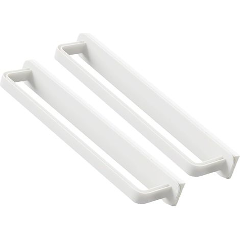 Porte-serviettes mural adhésif blanc en 2 pièces, au design moderne et doté d'un système push-pull (1/5)