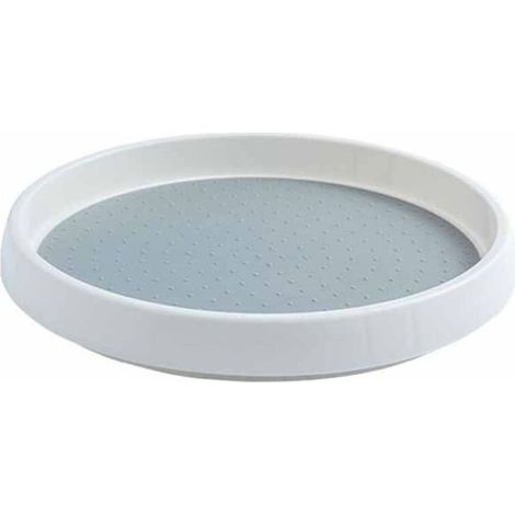 Étagère à épices rotative pour les paresseux, 25 cm, support de rangement à épices pivotant à 360°, convient pour le réfrigérateur, la cuisine, la chambre, la salle de bain, blanc/gris