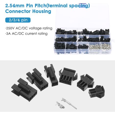 d'assortiment de housings de connecteurs Dupont JST SM Pitch 2.54mm pour jumpers robots Arduino DIY, 480 pièces (1/4)