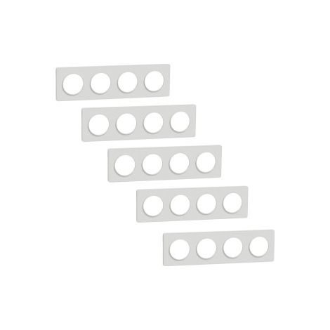 Schneider - Odace 2011 - Touch - LOT de 5 Plaques 4 postes entraxe 71 mm - Blanc - Ref. : S520808x5 (1/3)