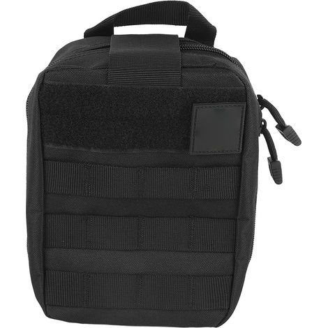Sac médical en polyester multifonctionnel, pochette de premiers secours, sac médical Molle pour aventures en plein air, camping, randonnée, alpinisme, voyage, survie, noir (1/5)