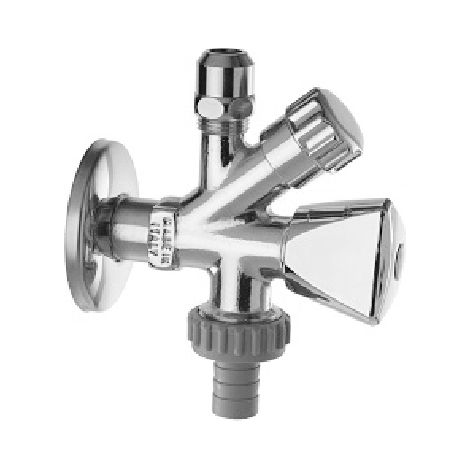 RUBINETTO COMBINATO SOTTOLAVABO-LAVATRICE CON PORTAGOMMA- 1/2 x 3/4 x 3/8- DH- pezzi 1