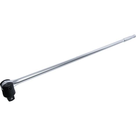 1 - Poignée articulée - Barre de poussée - Acier chrome-vanadium - Couple 2400 Nm - Pour portail industriel - Argent - 25x1000 mm