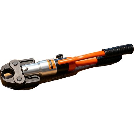 Herramienta de crimpado hidráulica manual, fuerza máxima de 10T, longitud total de 41 cm, carrera de 20 mm, empuñadura ergonómica, compatible con moldes en U. (1/5)