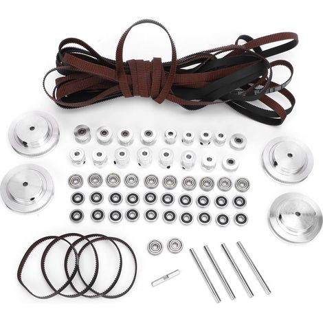 Courroie crantée GT2 5 mètres, kit poulies aluminium pour imprimante 3D Voron V2.4, accessoires de précision, transmission silencieuse, compatible GT2, 5 mètres. (1/5)
