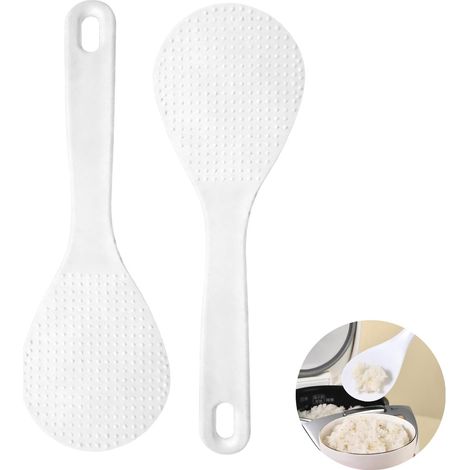 Set de Cuillères à Riz - 2 Cuillères en Plastique Antiadhésif de 20 cm, Lavables au Lave-Vaisselle, Idéal pour Servir Riz, Quinoa et Autres Accompagnements