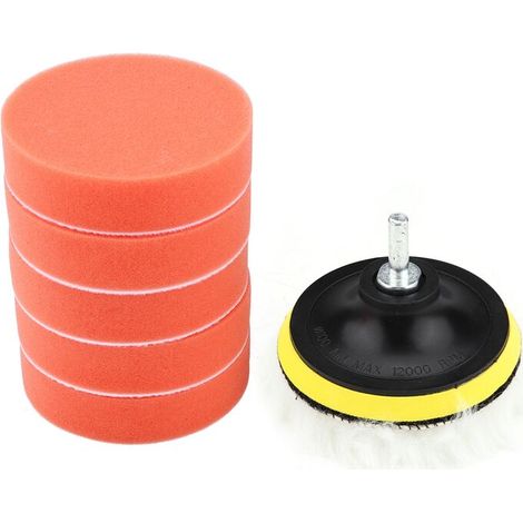 Jeffergarden Kit de tampon de polissage éponge 8 pièces 4 pouces pour polisseuse de voiture avec adaptateur-DOU