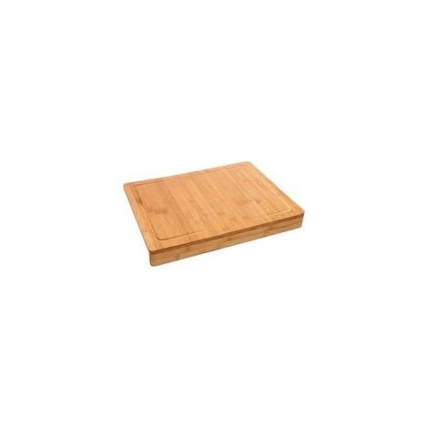 5Five Simply Smart – Planche à découper en bambou 45 x 34,5 cm – Rebords et rigole à jus pour surfaces propres – Matériau écologique et durable (1/5)