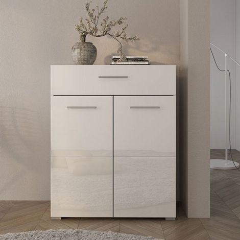 Aparador Verduno, 2 estantes, un cajón, 3 compartimentos, 79x35x98h cm blanco (1/5)