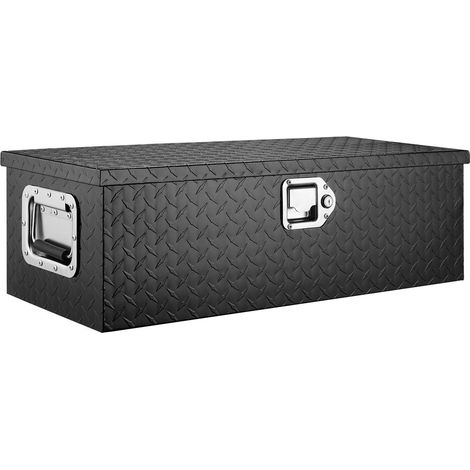 Coffre à outils en aluminium robuste pour camion, benne et remorque, avec serrure à clé et poignée, dimensions 762 x 330 x 244 mm. (1/5)